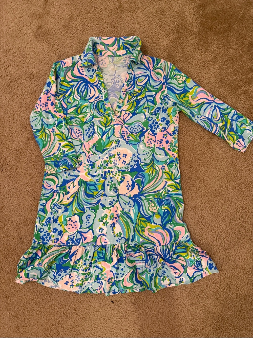 LILLY PULITZER GIRLS AMELIA POLO DRESS- FELINE GOOD